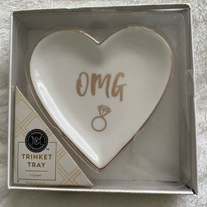 Modern Expressions OMG Cream and Gold Trinket Tray Brand New